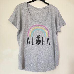 Fighting Eel Grey Rainbow Aloha Pineapple Tee
